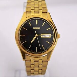 Seiko Core Series Solar Watch with 37mm Goldtone Case and Bracelet #SNE044